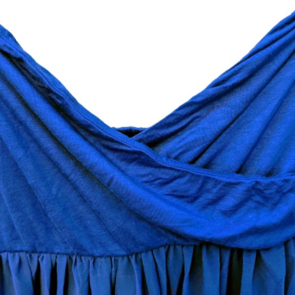 Strapless Royal Blue Sheer Long Maxi Length Dress Overlay Cover Up - Picture 11 of 11